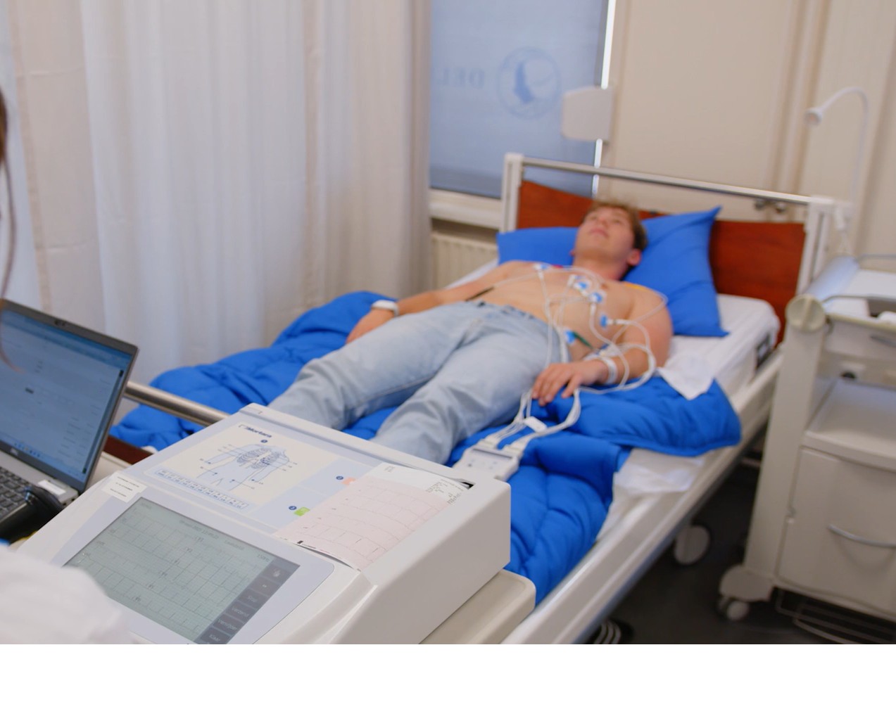 Volunteer with ECG assessment